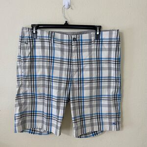 Tommy Bahama Logo Shorts Mens 38 Nylon Blend Chino Beach Logo Golf Preppy